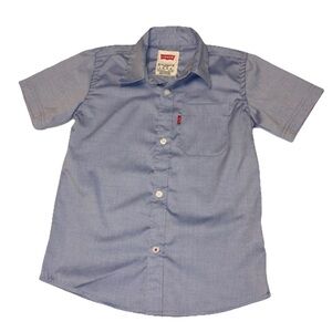 Levi's Youth Boys Denim Light Blue Cotton Button Up SZ 6 Little Boys Ages 5-6